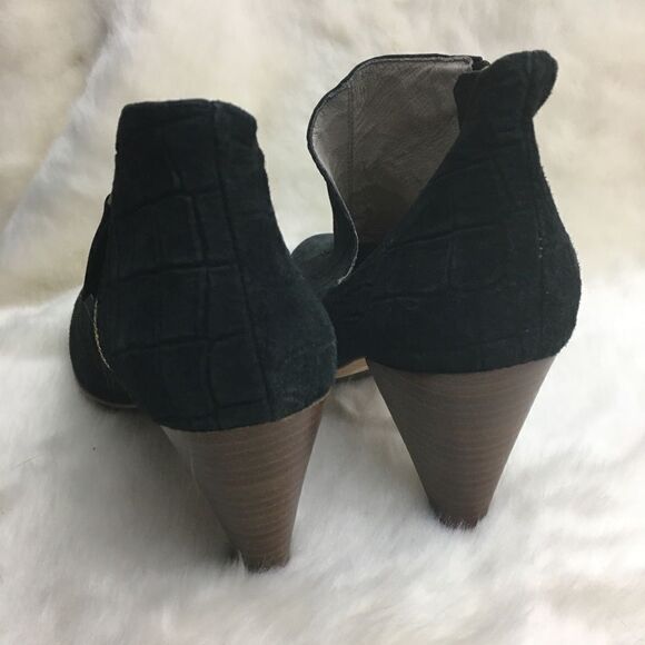 Matt‎ Bernson Jagguar Croc Leather Cutout Heeled Booties - Picture 7 of 10